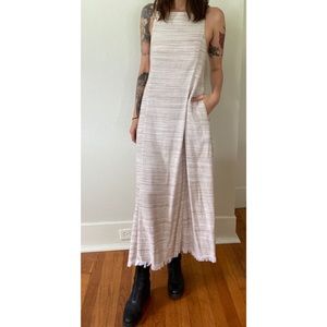 Edun Woven Leather Strap Nude Dress